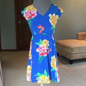 Old Navy floral tropical blue dress